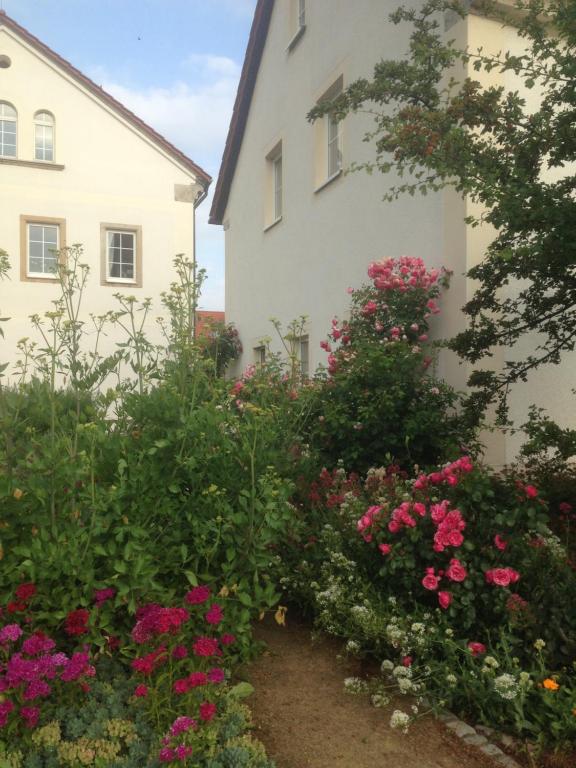ogród kwiatów przed budynkiem w obiekcie Ferienwohnung Zweinig 01 w mieście Zweinig