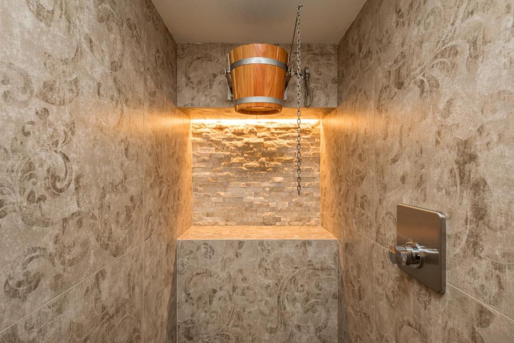 Koupelna v ubytování Hotel Pontechiesa