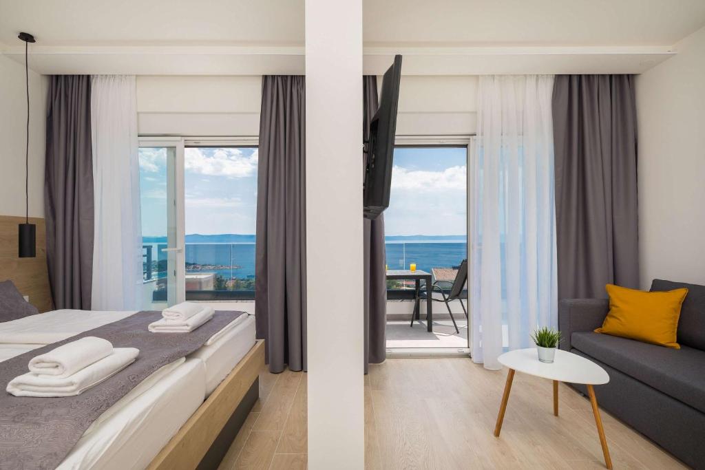 Postel nebo postele na pokoji v ubytování Villa Medak