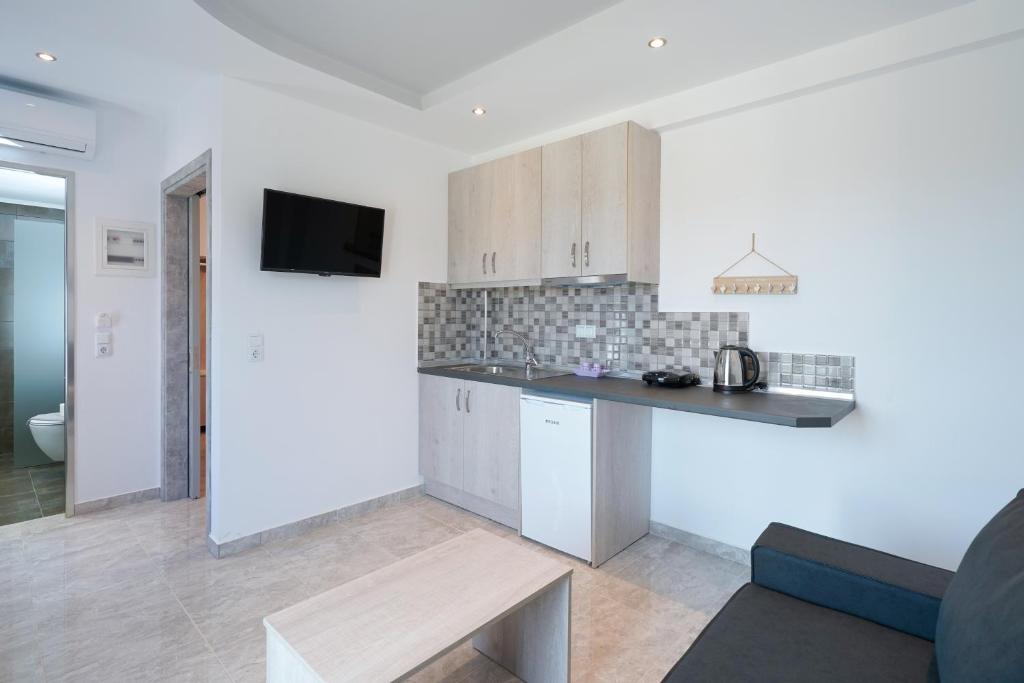 Kuchyň nebo kuchyňský kout v ubytování Eridon Suites