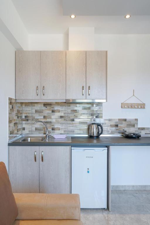 Kuchyň nebo kuchyňský kout v ubytování Eridon Suites