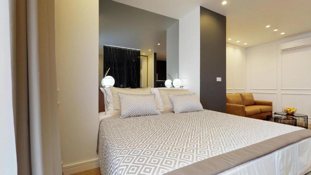 Posteľ alebo postele v izbe v ubytovaní Illyria Luxury Studio Apartments