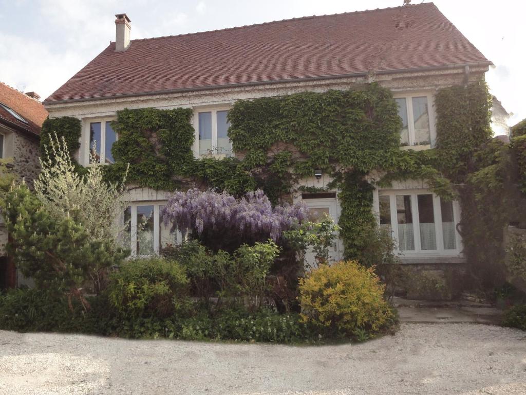 een huis met een bos bloemen ervoor bij Couleurs et jardin in Saint-Augustin
