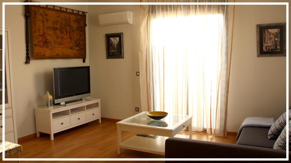 Televízia a/alebo spoločenská miestnosť v ubytovaní Centro Malaga Atico Valdeazores gran terraza privada