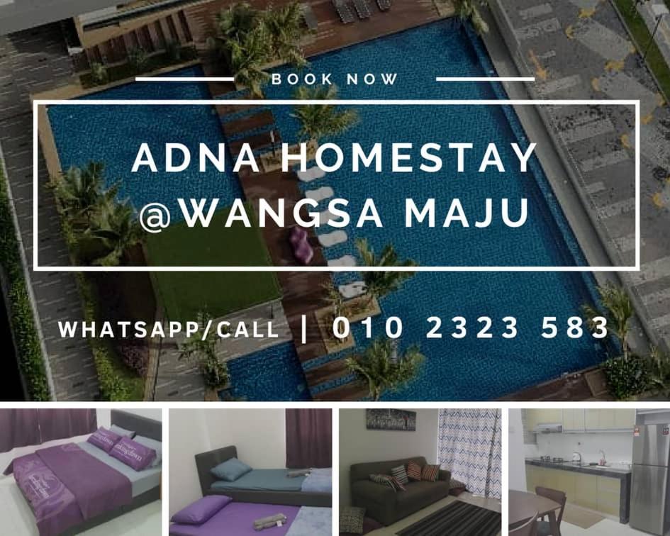 een collage van foto's van een huis met een spandoek bij Adna Homestay Wangsa Maju in Kuala Lumpur