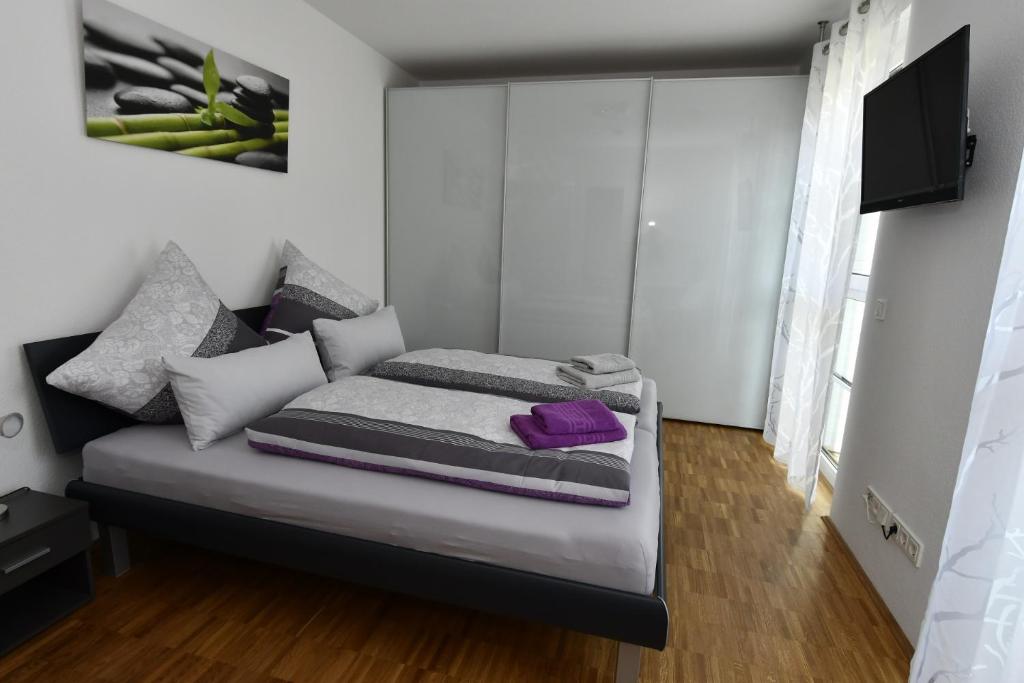 Postel nebo postele na pokoji v ubytování Am Meerbach