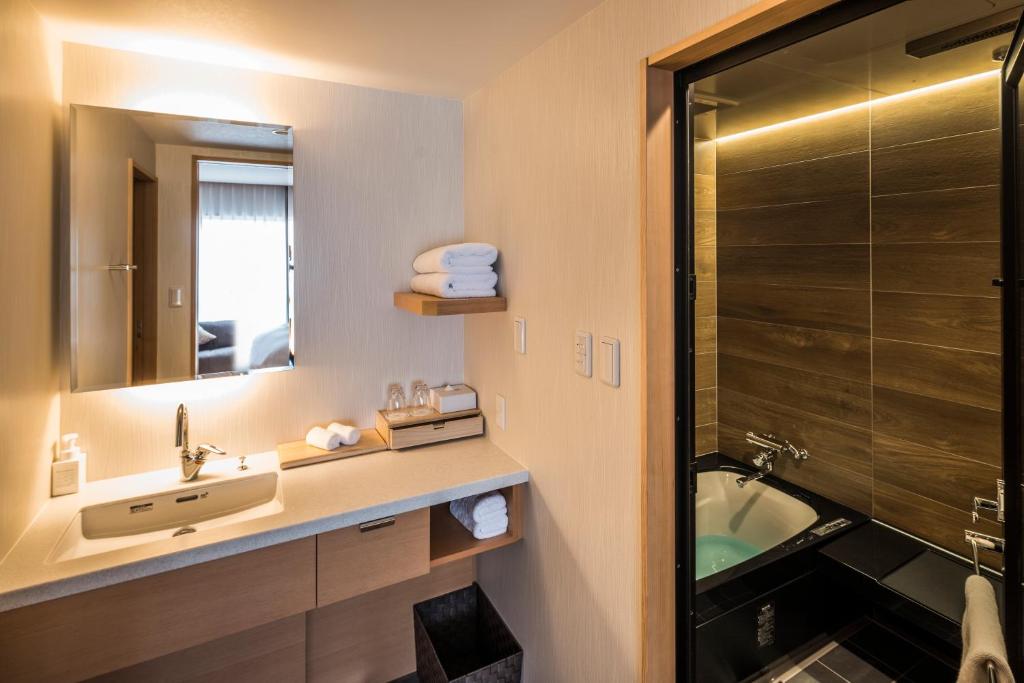 Koupelna v ubytování Kyoto Shinmachi Rokkaku Hotel grandereverie