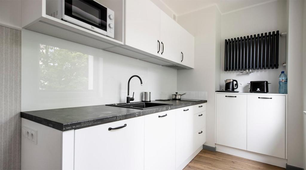 Kuchyňa alebo kuchynka v ubytovaní A+ apartament Rajska