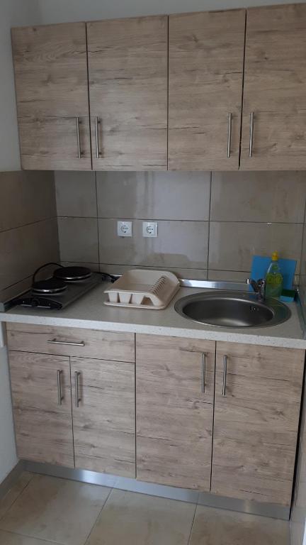 Kuchyň nebo kuchyňský kout v ubytování Apartments Babić