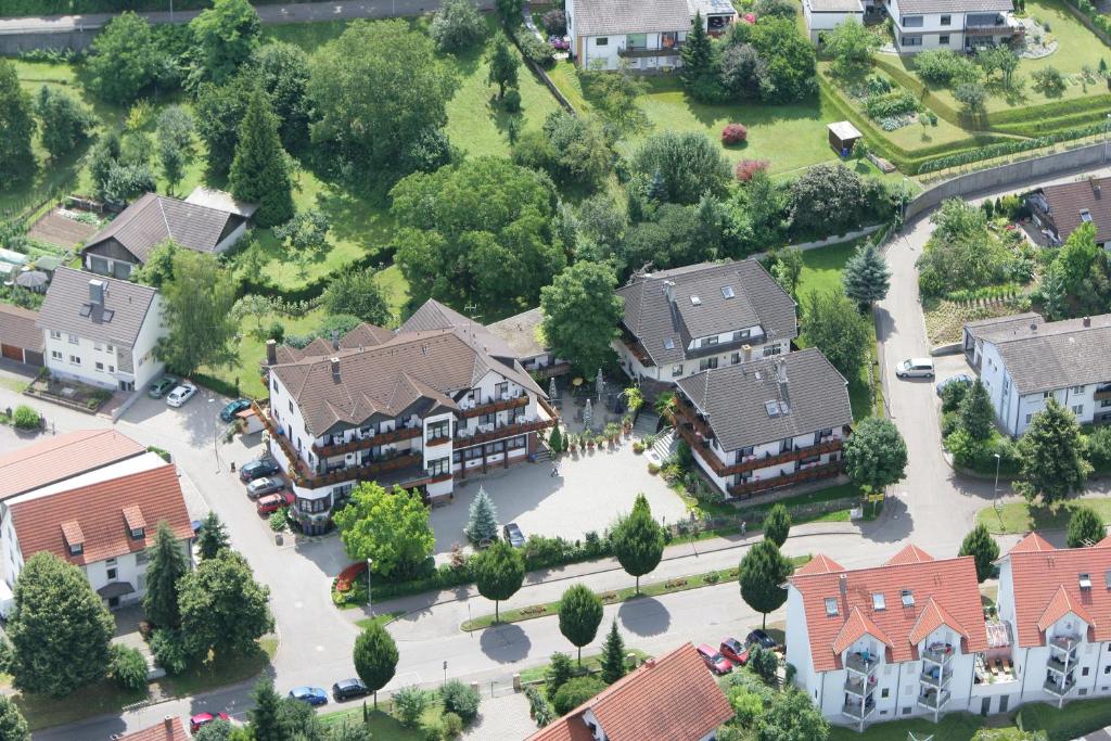 an overhead view of a house in a suburb at Hotel Riegeler Hof in Riegel am Kaiserstuhl