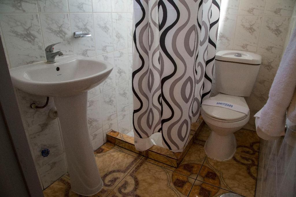 Koupelna v ubytování Hotel Pulmahue