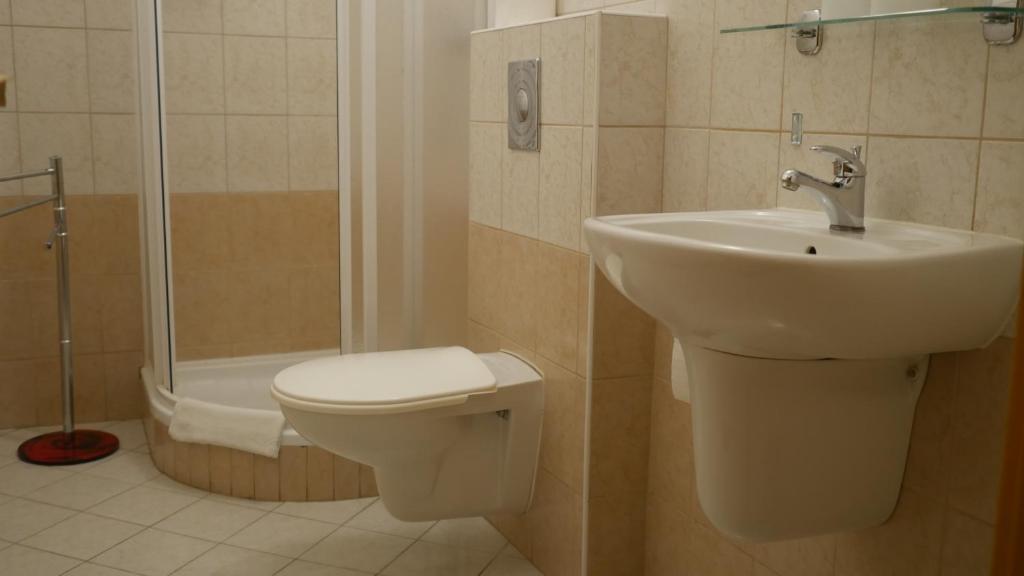 Koupelna v ubytování Hotel Bílý Koníček