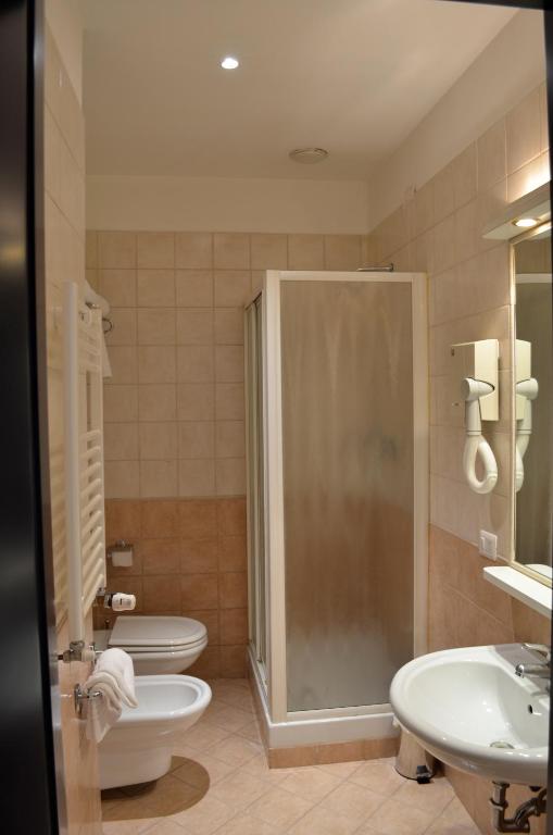 Koupelna v ubytování Hotel Oro Blu