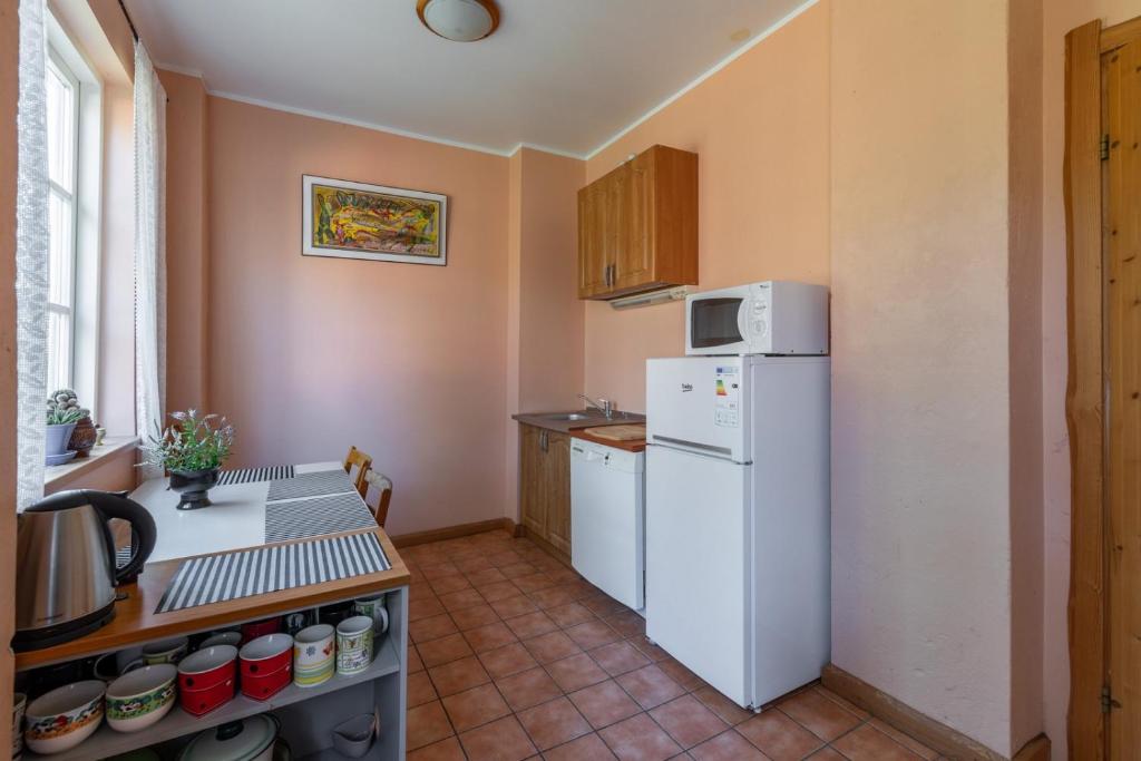 Kuchyň nebo kuchyňský kout v ubytování Oitme Hostel
