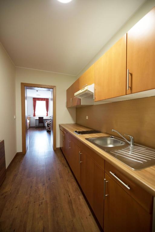 Kuchyň nebo kuchyňský kout v ubytování S Hotel