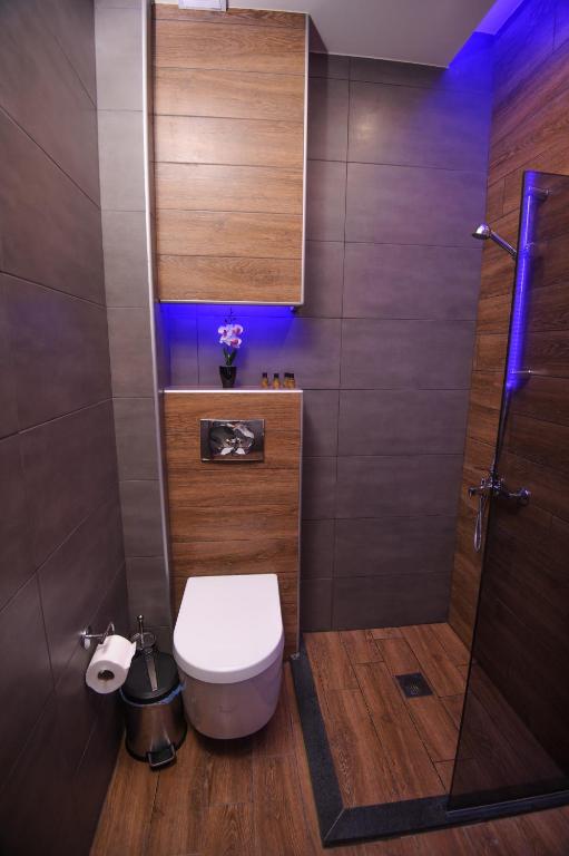 Koupelna v ubytování Hotel Yakinthos