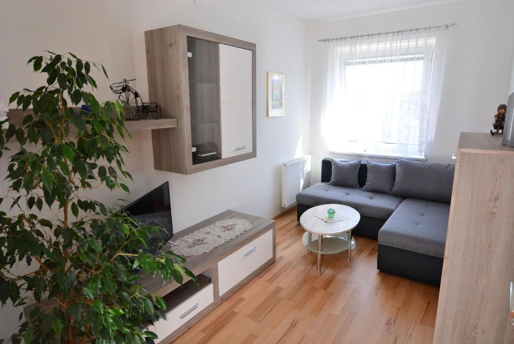 sala de estar con sofá y mesa en Appartement Gombotz en Halbenrain