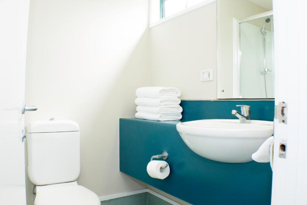 Koupelna v ubytování Rayland Motel