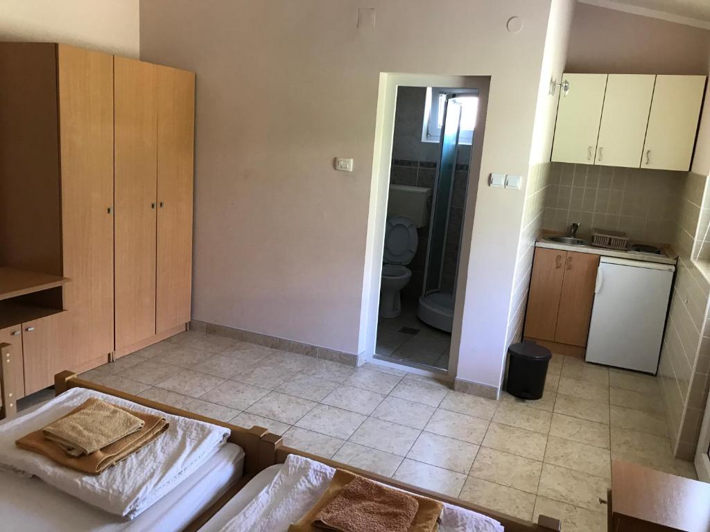 Kuchyň nebo kuchyňský kout v ubytování Apartmani Tomovic