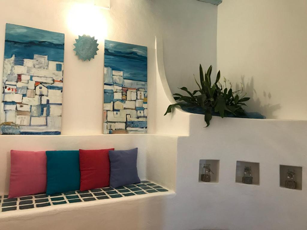 Posezení v ubytování Palmasera Charming Suites