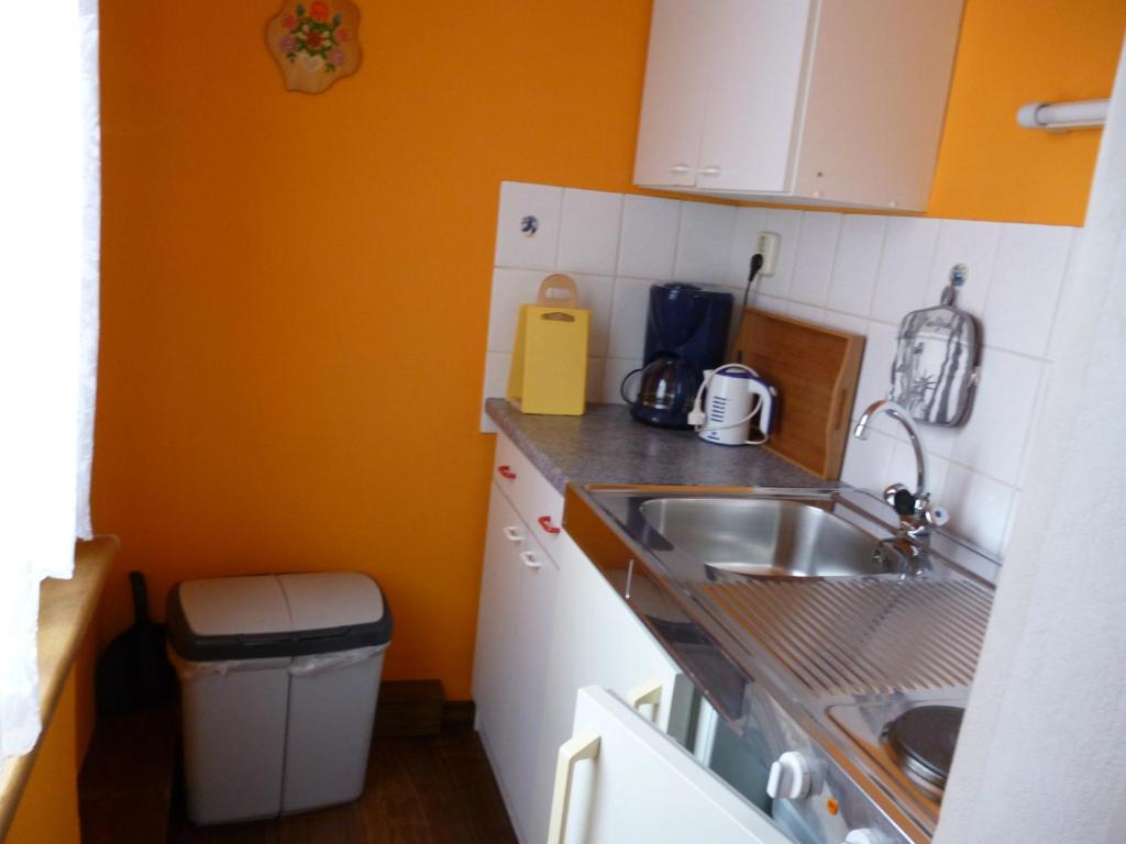 Kuchyň nebo kuchyňský kout v ubytování Haus Frohsinn