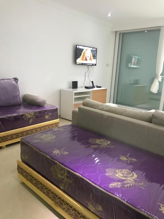 TV a/nebo společenská místnost v ubytování Dar Hachemia