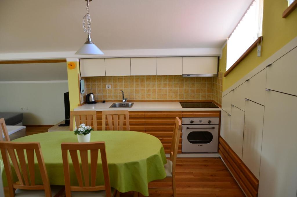Kuchyň nebo kuchyňský kout v ubytování Apartma Louis