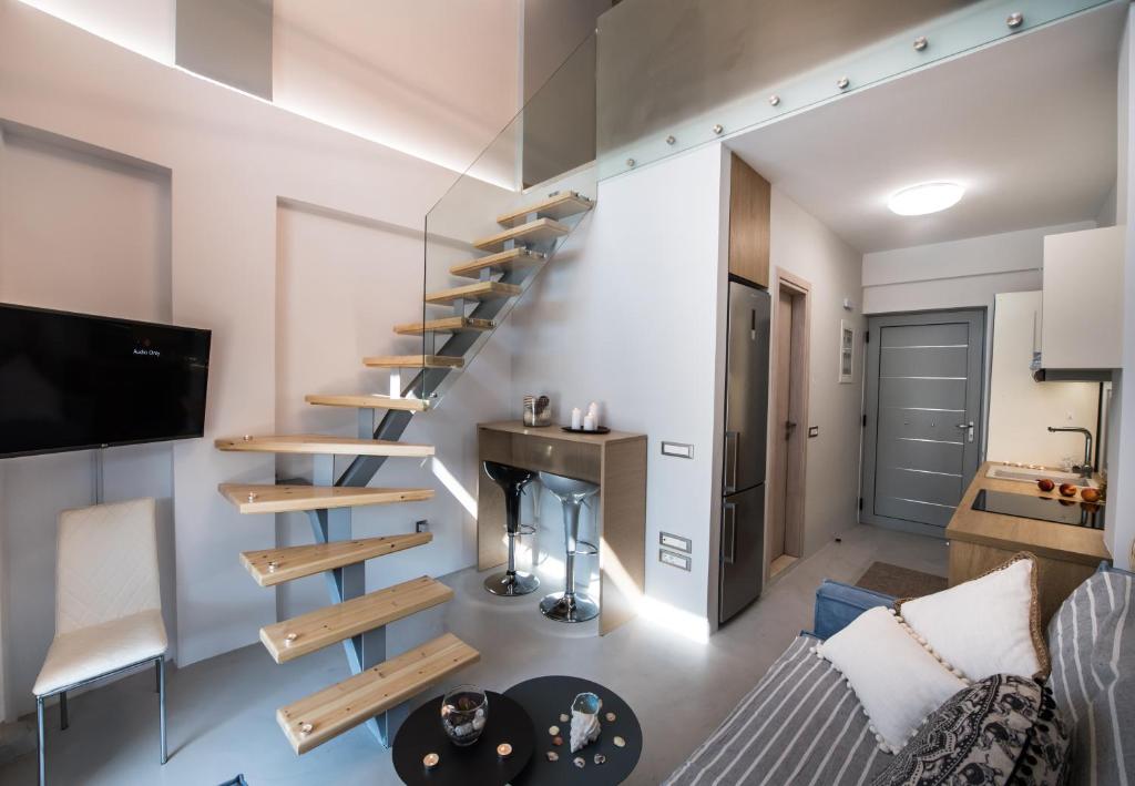 Postel nebo postele na pokoji v ubytování Lefkas Villas