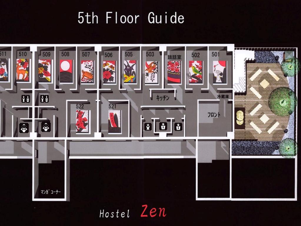 Půdorys ubytování Hostel Zen