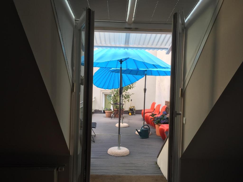 Patio nebo venkovní prostory v ubytování Central Hotel bel étage