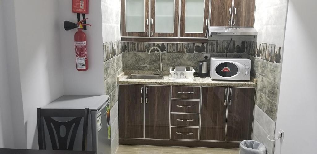 Kuchyň nebo kuchyňský kout v ubytování Alhama Hotel Appartment