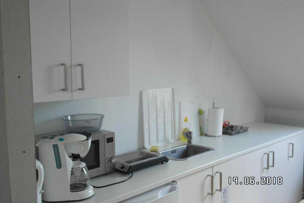 Kuchyň nebo kuchyňský kout v ubytování Ringslund B&B