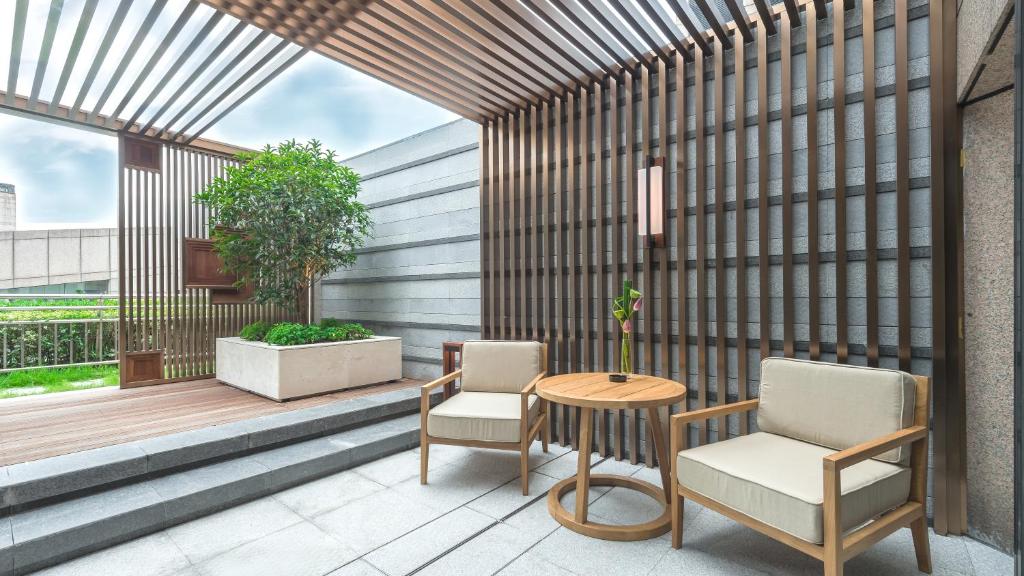 Grand Hyatt Hangzhou - 庭のあるツインルーム