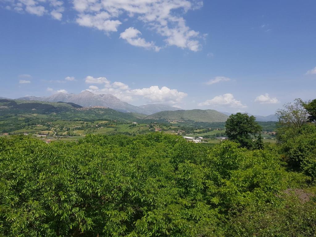 Blick auf ein Tal mit Bergen und Bäumen in der Unterkunft Il paradiso d'Oriente! in Tagliacozzo