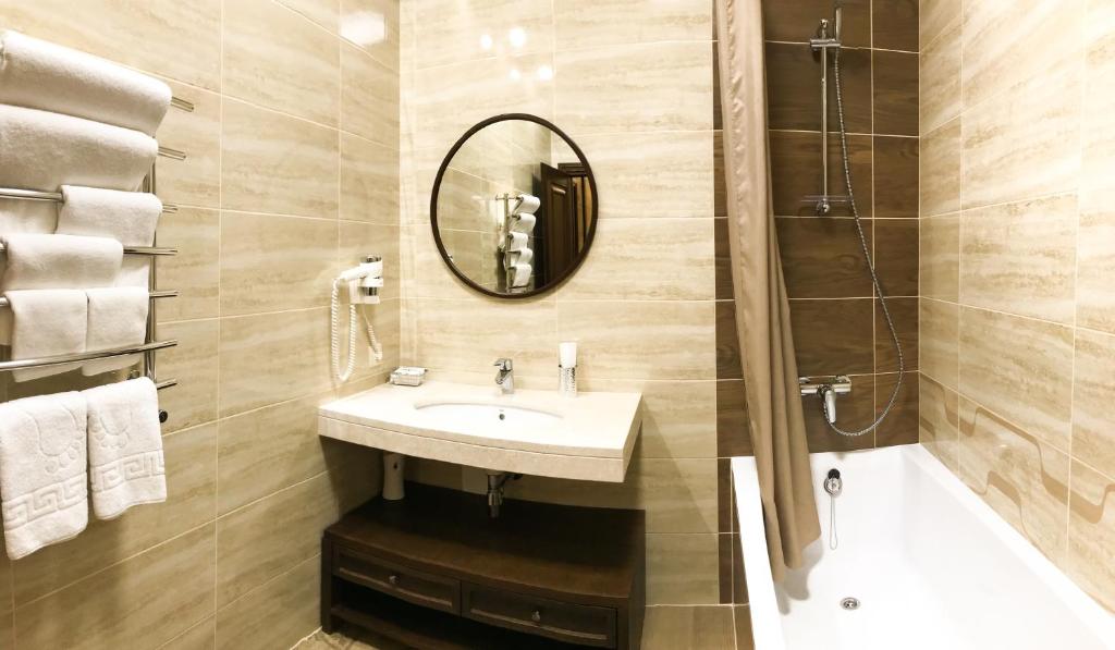 Koupelna v ubytování Hotel Mastara