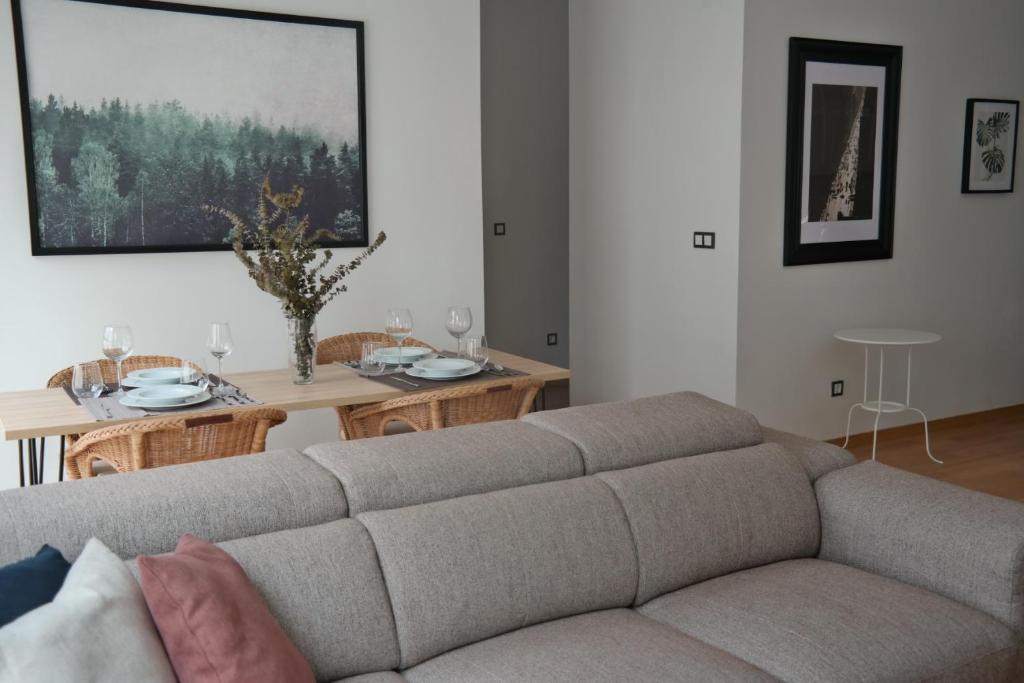 Χώρος καθιστικού στο Penthouse Apartment & Pool Malaga Center