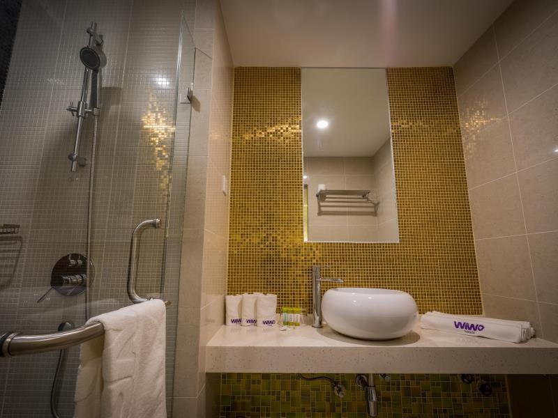 Koupelna v ubytování WIWO Hotel