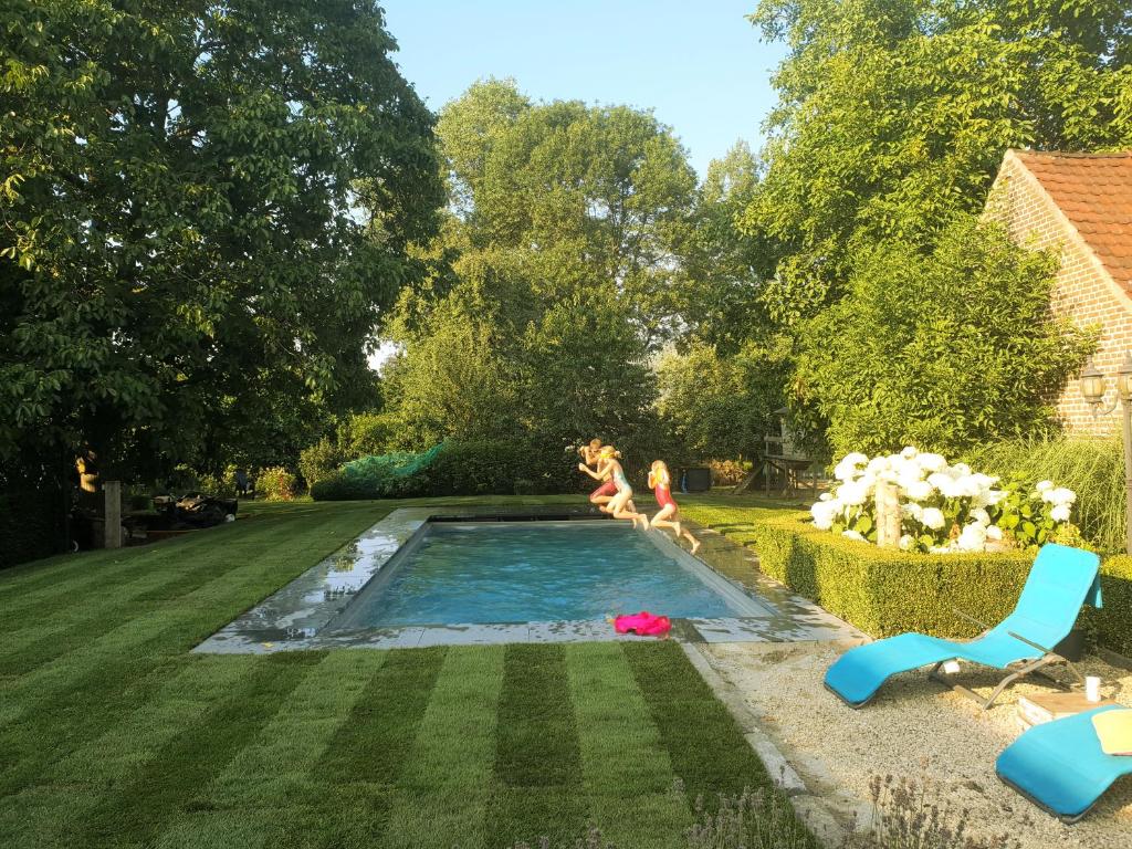 Bazén v ubytování B&B 'Het Logiement nebo v jeho okolí