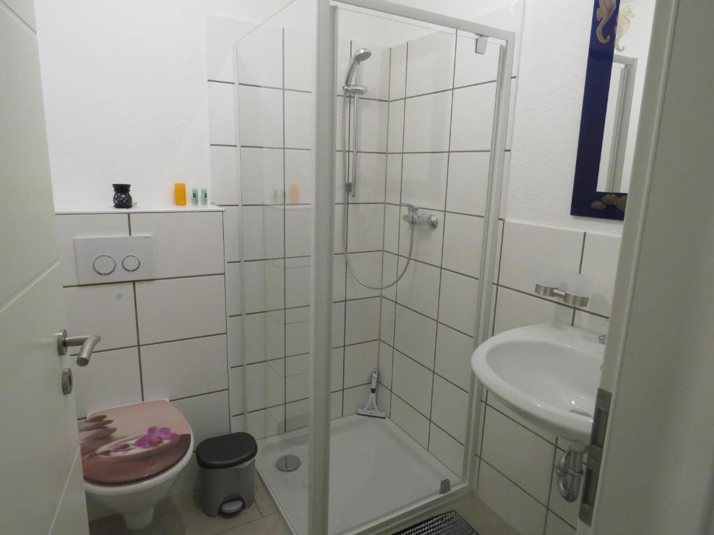 Koupelna v ubytování Wellness Pension Salzgrotte