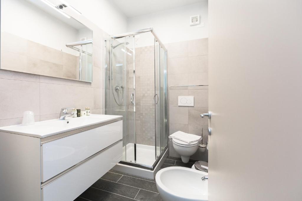 Koupelna v ubytování Hotel Le Macine