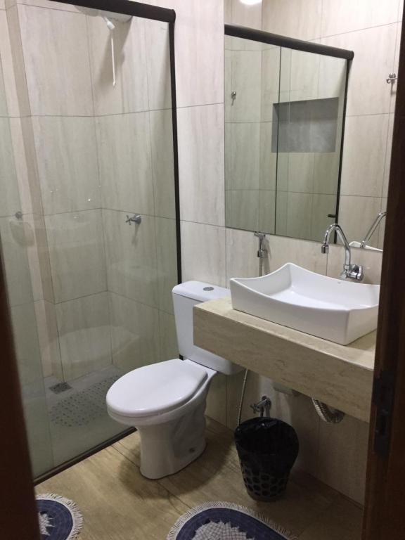 Koupelna v ubytování Hotel Paradizzo