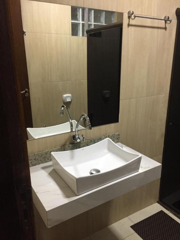 Koupelna v ubytování Hotel Paradizzo