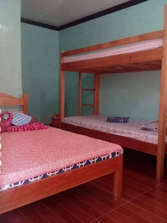 Un dormitorio con dos literas en una habitación. en 3Kid's Homestay Green, en General Luna