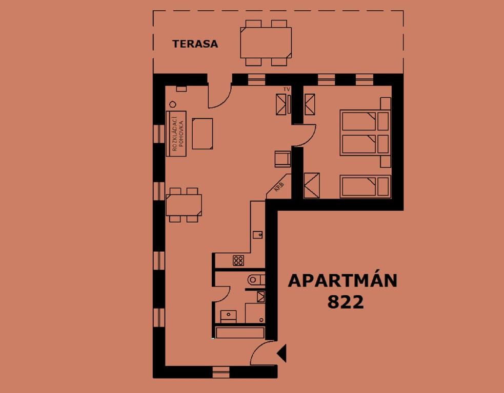 Plan piętra w obiekcie Apartmány Nova Lake