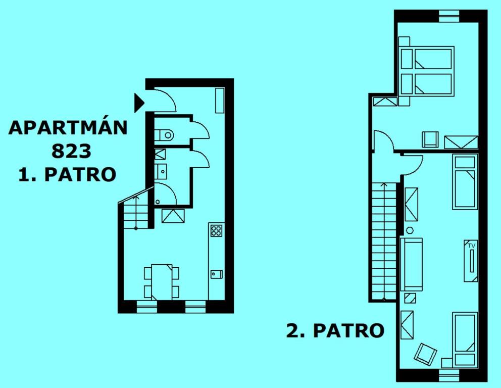 Plan piętra w obiekcie Apartmány Nova Lake