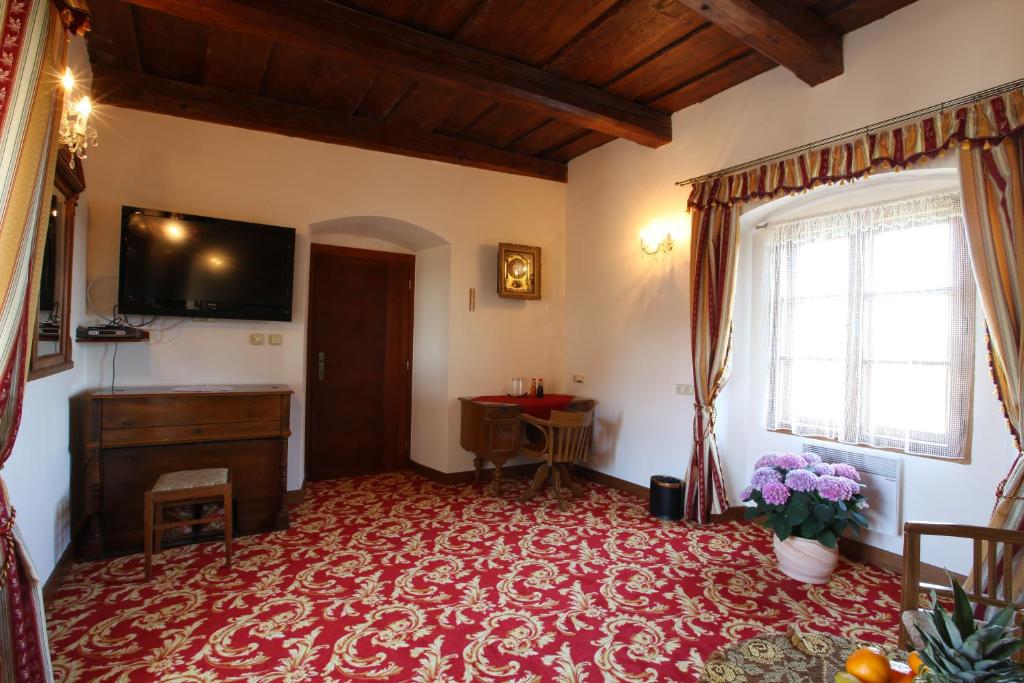 TV a/nebo společenská místnost v ubytování Hotel Fortna