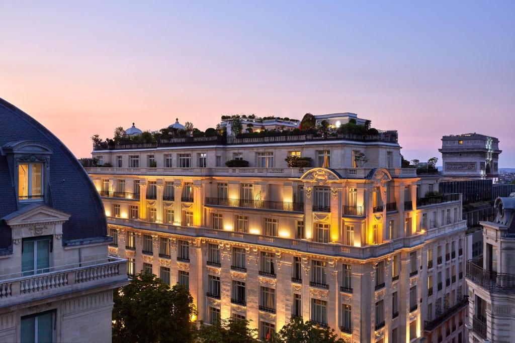 a large building with lights on top of it at Hôtel Raphael in Paris