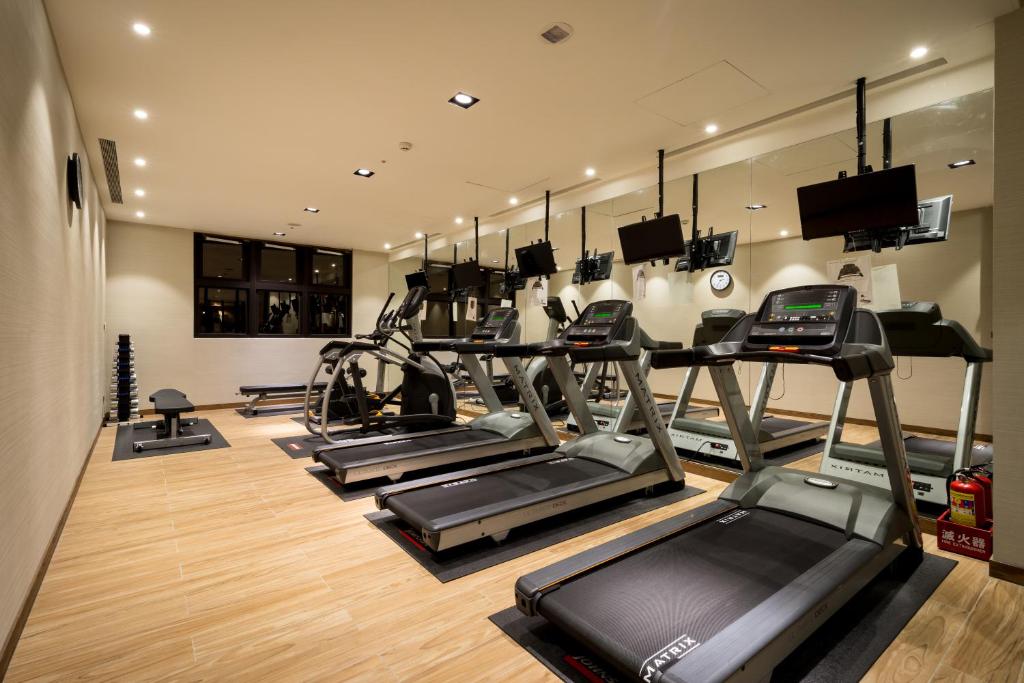 Fitness centrum a/nebo fitness zařízení v ubytování Cuncyue Hot Spring Resort