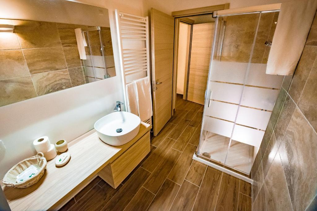 Koupelna v ubytování Agriturismo Olistico Atman