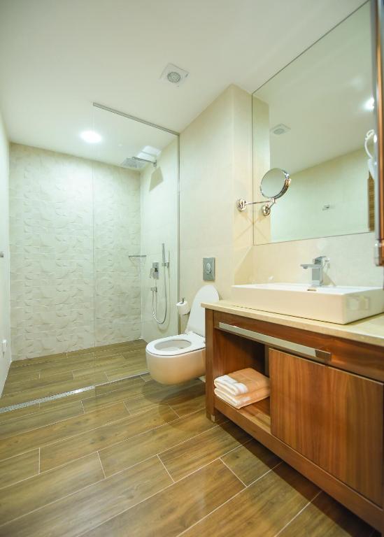 Koupelna v ubytování Hotel Union